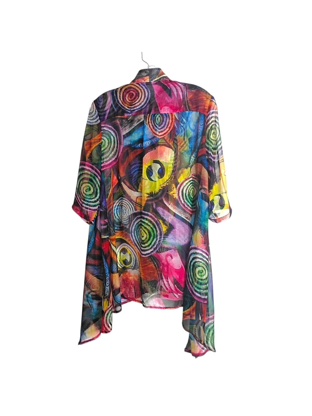 Feratelli -Colorful Abstract Spiral Kimono Jacket - Multicolor - Large - Picture 3 of 4